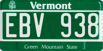 VT license plate EBV938