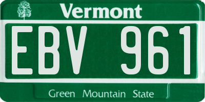 VT license plate EBV961