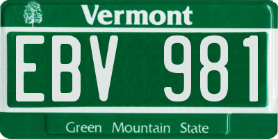 VT license plate EBV981