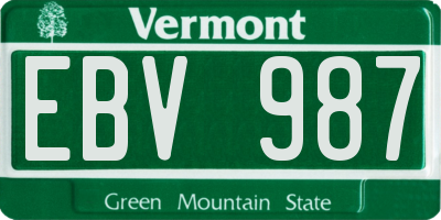 VT license plate EBV987