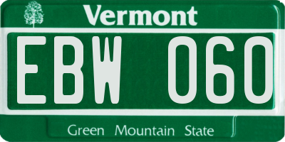 VT license plate EBW060