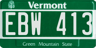 VT license plate EBW413