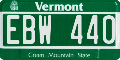 VT license plate EBW440