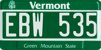VT license plate EBW535