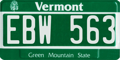 VT license plate EBW563