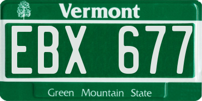 VT license plate EBX677