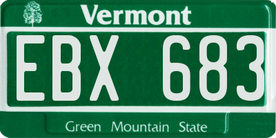VT license plate EBX683