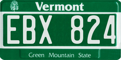 VT license plate EBX824