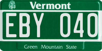 VT license plate EBY040