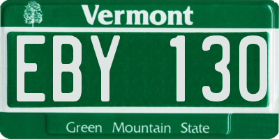 VT license plate EBY130