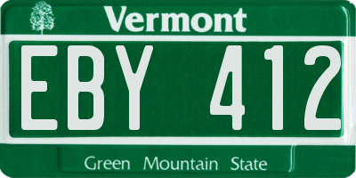 VT license plate EBY412