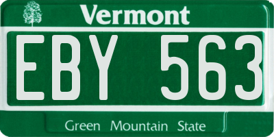 VT license plate EBY563