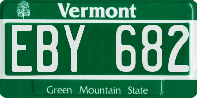VT license plate EBY682