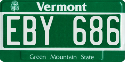 VT license plate EBY686
