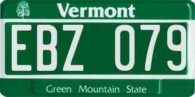 VT license plate EBZ079
