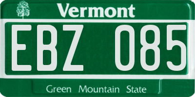 VT license plate EBZ085