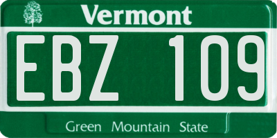 VT license plate EBZ109