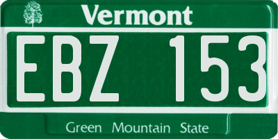 VT license plate EBZ153