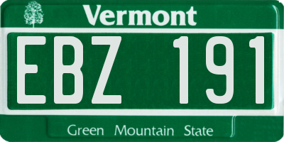 VT license plate EBZ191