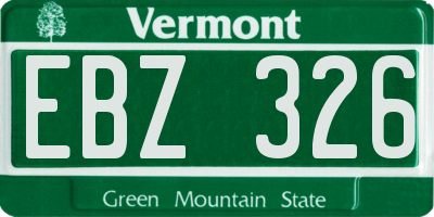 VT license plate EBZ326