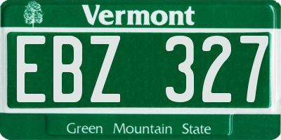 VT license plate EBZ327
