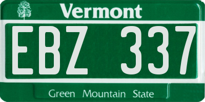 VT license plate EBZ337