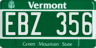 VT license plate EBZ356