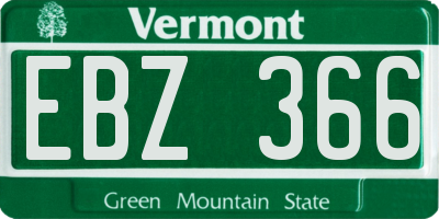 VT license plate EBZ366