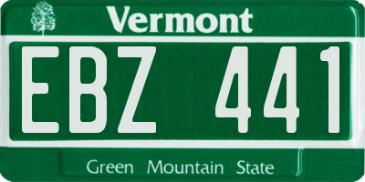 VT license plate EBZ441