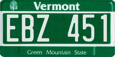 VT license plate EBZ451