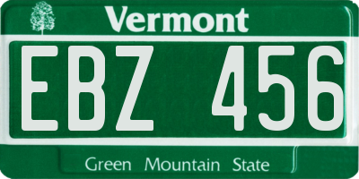 VT license plate EBZ456