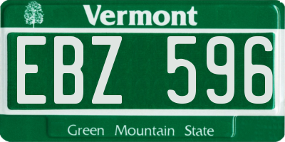 VT license plate EBZ596