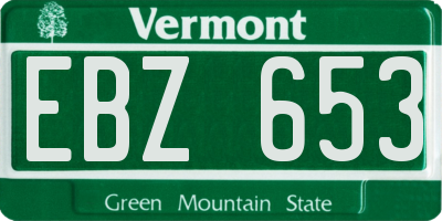 VT license plate EBZ653