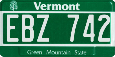 VT license plate EBZ742