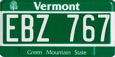 VT license plate EBZ767