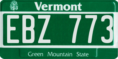 VT license plate EBZ773