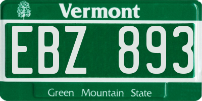 VT license plate EBZ893