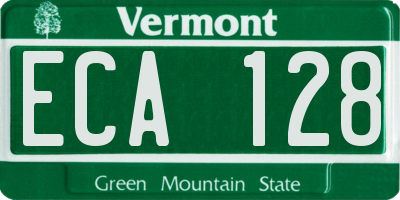 VT license plate ECA128