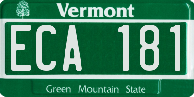 VT license plate ECA181