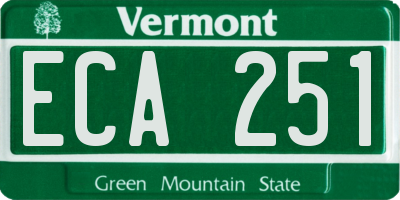 VT license plate ECA251