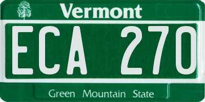 VT license plate ECA270