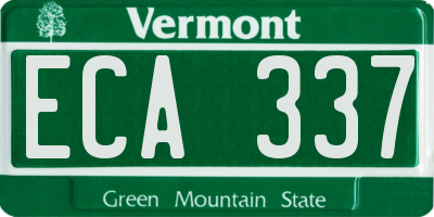 VT license plate ECA337