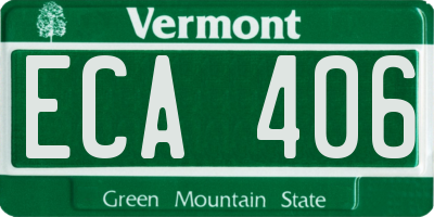 VT license plate ECA406