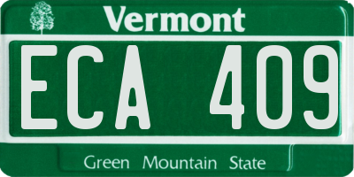 VT license plate ECA409