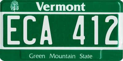 VT license plate ECA412