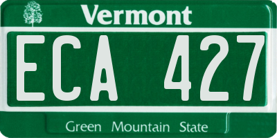 VT license plate ECA427