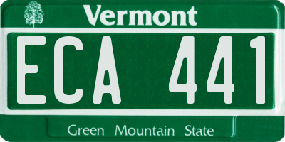 VT license plate ECA441