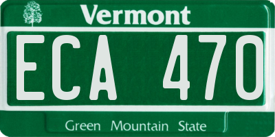 VT license plate ECA470