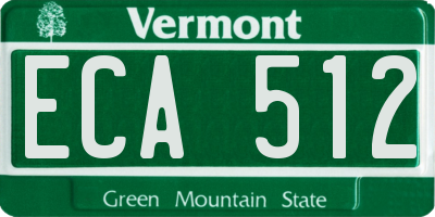 VT license plate ECA512