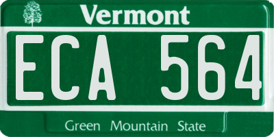 VT license plate ECA564